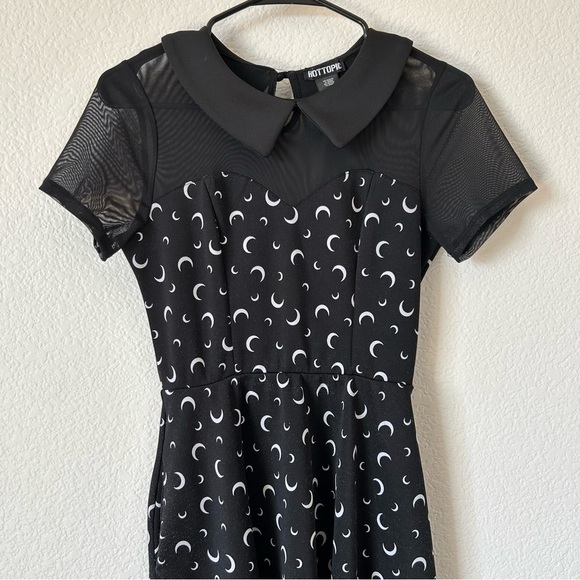 Gothic Hot Topic Black and White Crescent Moon Dress - Picture 1 of 9